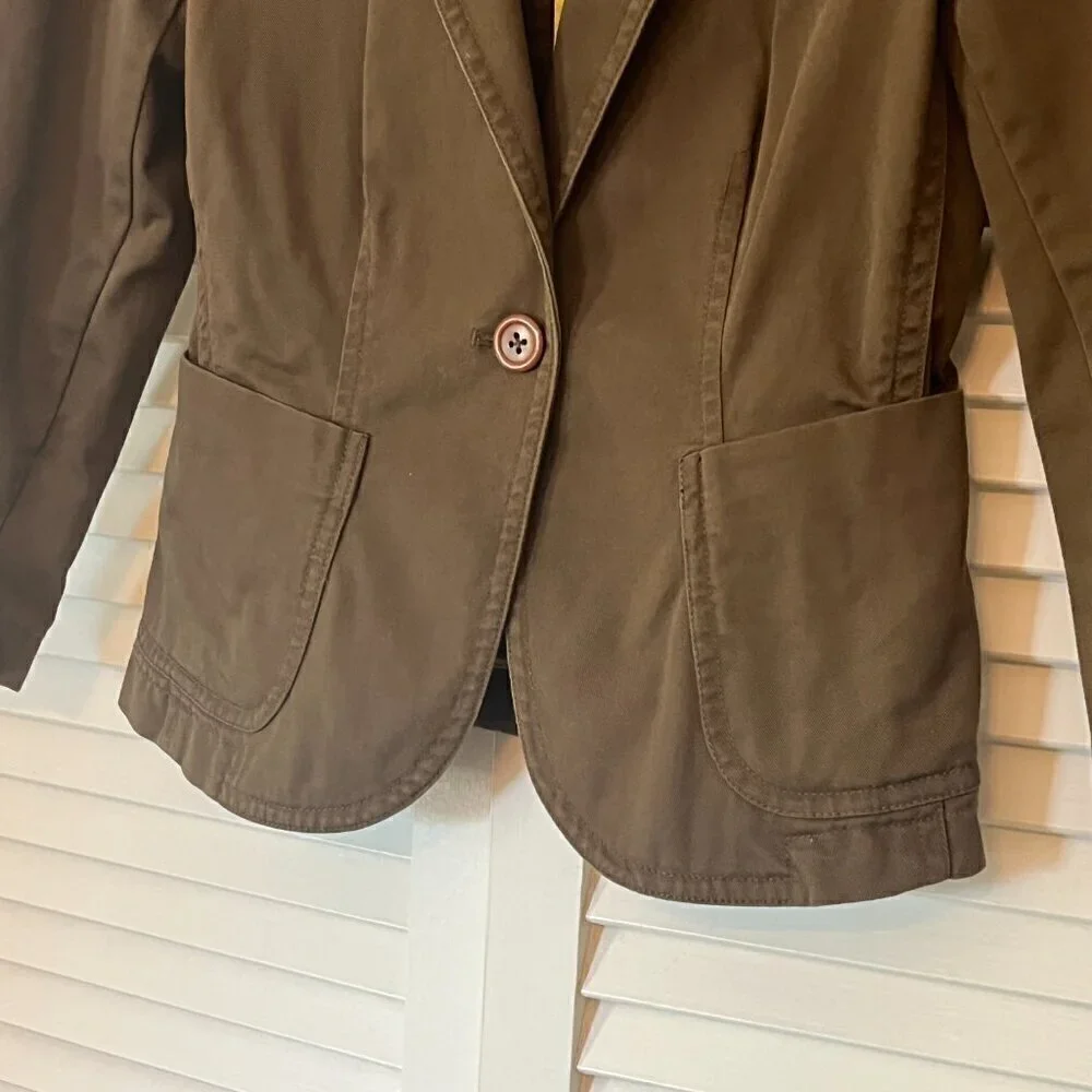 J. Crew olive chino blazer green women XS single button